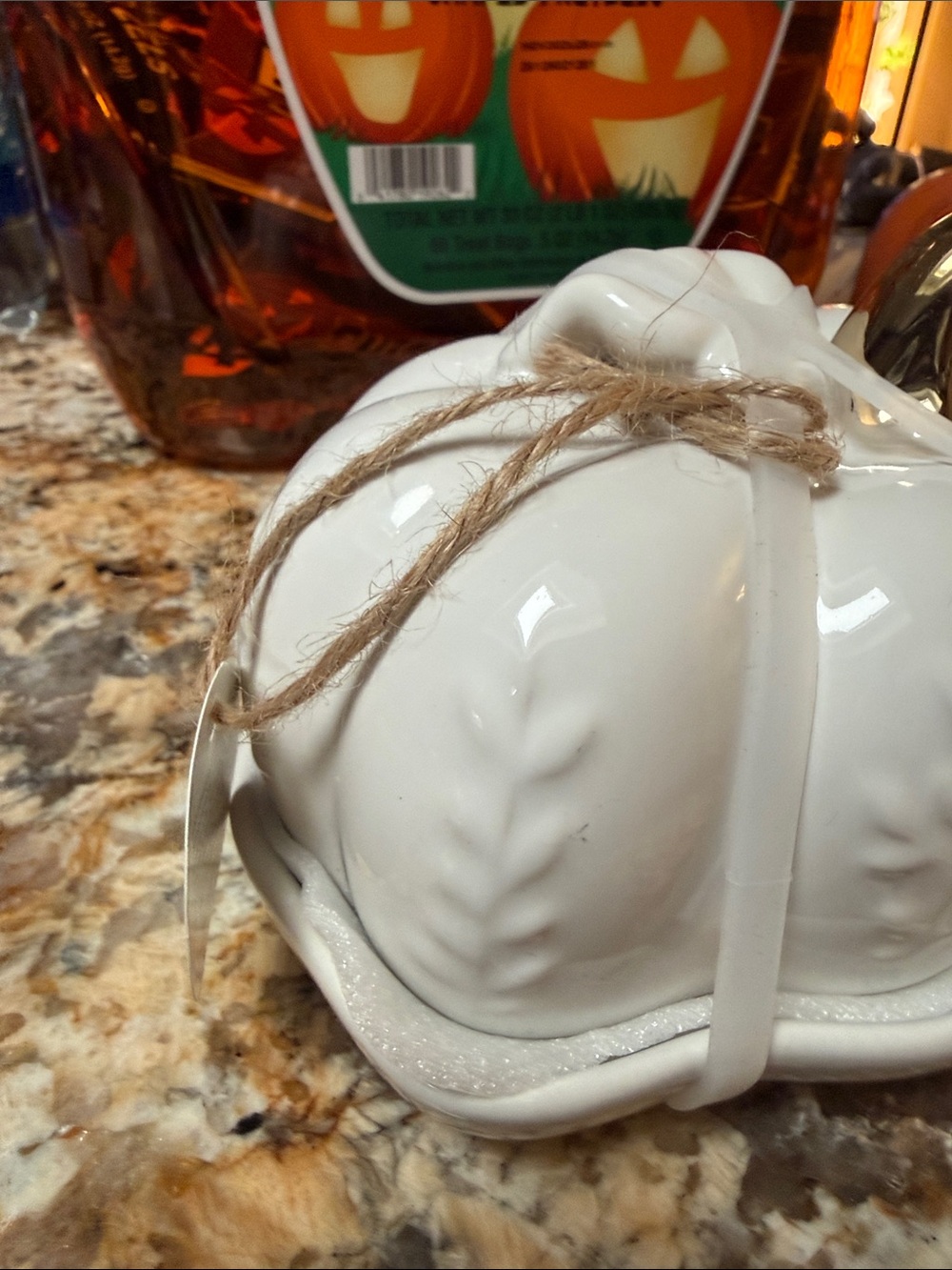 Crofton White Ceramic Pumpkin Butter Dish-NWT - Picture 7 of 9